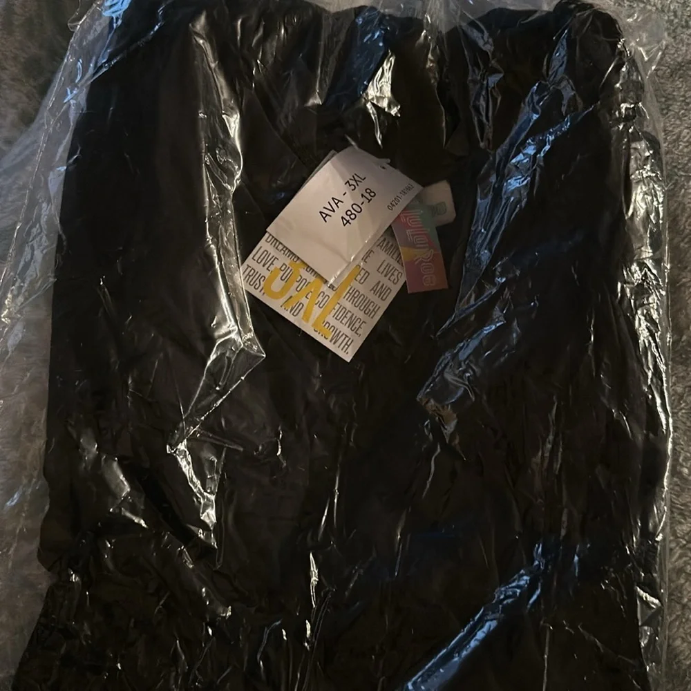 Lularoe Ava Black Pullover Long Sleeve V Neck Dress Size 3XL NWT Black - Picture 3 of 4